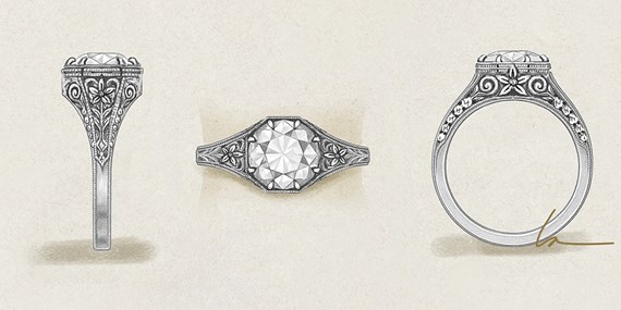 Sketch of a ring from different angles