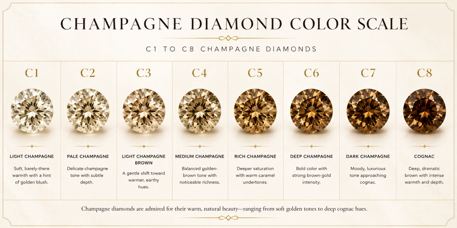 champagne color scale chart