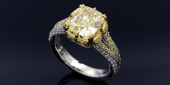 Yellow Diamond in Engagement Ring