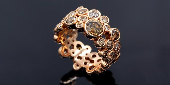 Luxury Champagne Diamond Engagement Ring