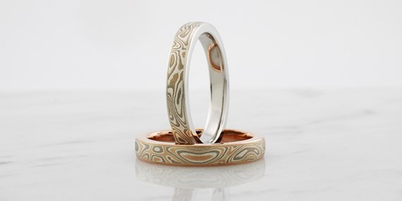Mokume Wedding Bands