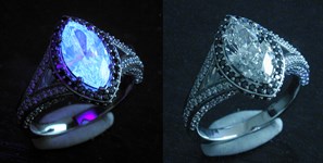 Glowing Diamond Flourescence