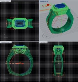 engineering CAD drafting of engagement ring