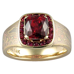 Platinum Mokume Red Carpet Engagement Ring