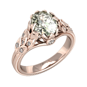 Vintage Wreath Engagement Ring in Rose Gold