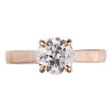 Rose Gold Round Cut Solitaire - top view