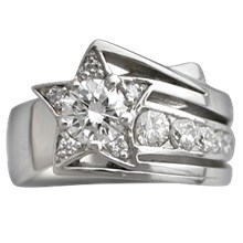 Shooting Star Engagement Ring - top view