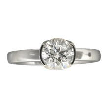 Crescent Engagement Ring - top view