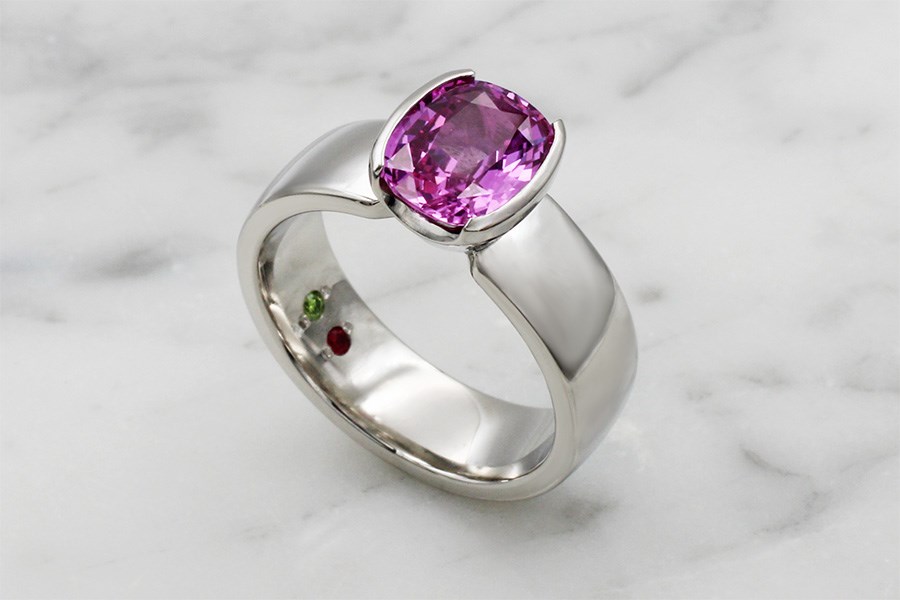 Modern Straight, Tapered Head Engagement Ring