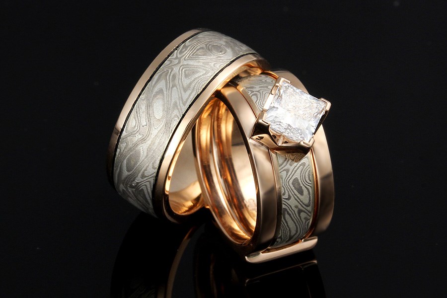 Modern Scaffolding Engagement Ring