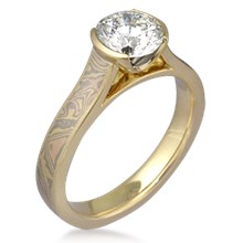 Mokume Cathedral Engagement Ring