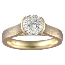 Mokume Cathedral Engagement Ring - top view