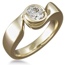Modern Swirl Engagement Ring