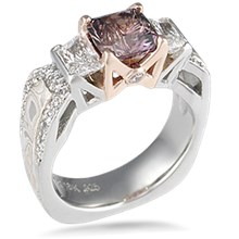 Mokume Borealis Three Stone Engagement Ring