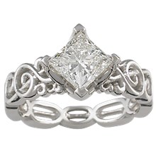 Harmony Treble Clef Engagement Ring - top view