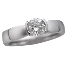 Modern Taper Engagement Ring - top view