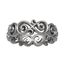 Ornate Infinity Wedding Band - top view