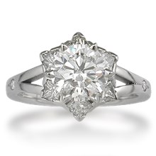 Snowflake Engagement Ring - top view