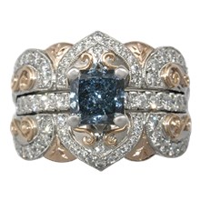 Shown here with the engagement ring in place - engagement ring sold separately - top view