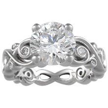 Contemporary Infinity Engagement Ring with Diamonds - top view