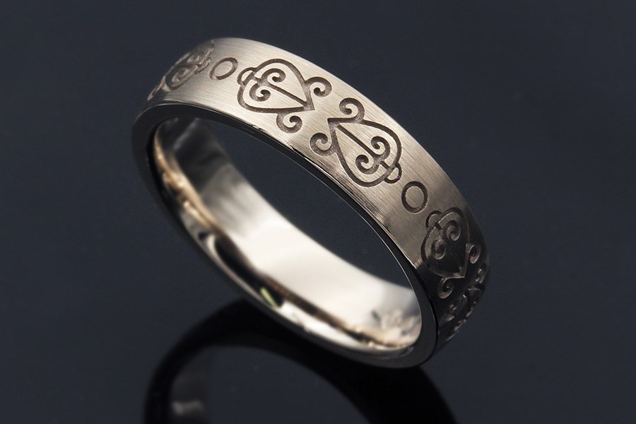 African Symbol Wedding Band