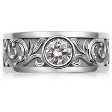 Western Floral Engagement Ring - top view