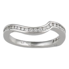 Diamond Channel Contoured Wedding Band - top view