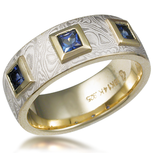 Mokume Prince Crown Wedding Band