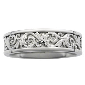 Western Floral Eternity Symbol Wedding Band