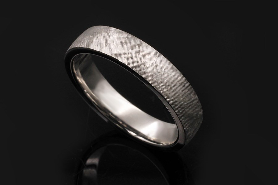 Crosshatched Wedding Band