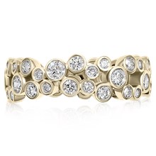 Petite Scattered Bezel Diamond Wedding Band - top view