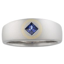 Square in Circle Wedding Band - top view