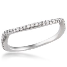 Scalloped Bead Curved Wedding Band 0.20ctw