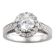 Vintage Garden Fountain Engagement Ring - top view