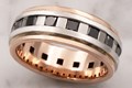 Space Square Men's Diamond Two Tone Wedding Ring