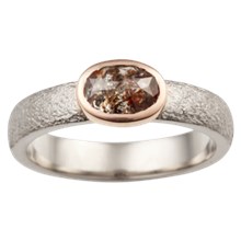 Rustic Bezel Engagement Ring - top view