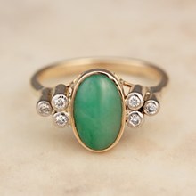 Jade, Diamond & Yellow Gold Ring