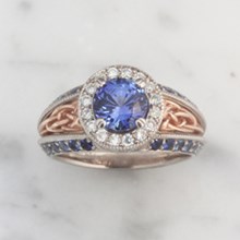 Sapphire Vintage Celtic Knot Engagement Ring - top view