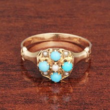 Turquoise & Gold Ring - top view