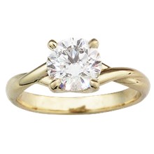 Twisted Solitaire Engagement Ring - top view
