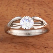 Moissanite Carved Branch Engagement Ring  - top view