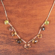 Multi-Color Tourmaline Bead Necklace