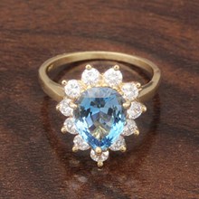 Aquamarine & Diamond Ring  - top view