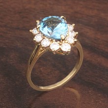 Aquamarine & Diamond Ring 