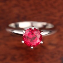 Ruby Solitaire Engagement Ring - top view