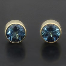 Round Malaui Sapphire Stud Earrings