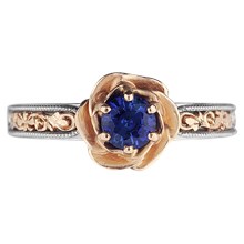 Vintage Scrollwork Rose Engagement Ring - top view