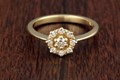 Petite Vintage Halo Engagement Ring in 14k Yellow Gold
