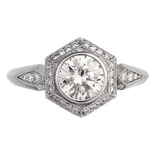 Vintage Art Deco Engagement Ring - top view