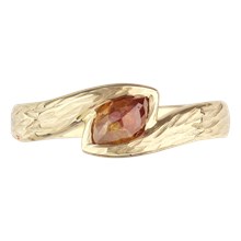 Tree Bark Embrace Engagement Ring - top view